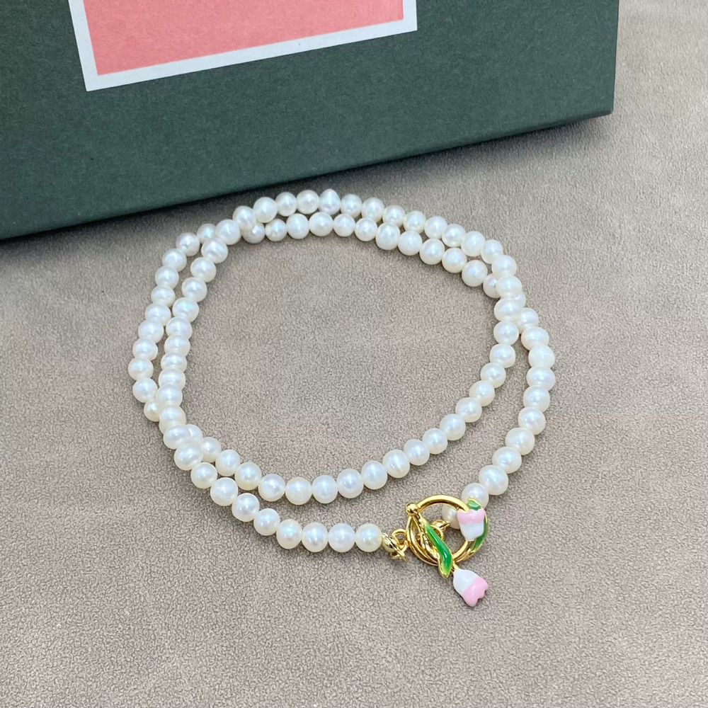 kate spade Tulip Clasp Pearl Necklace